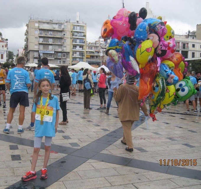 At age 9, Eva Georgoulopoulos smiles for a picture after a race in Greece. Georgoulopoulos lived in Greece for six years where she first found her love for running. 