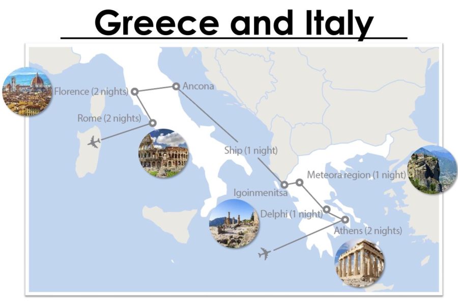 Yutans 2024 trip to Italy and Greece is going to be 8 locations over the span of 10 days. Ginger Eikmeier is the original planner of this trip. 
