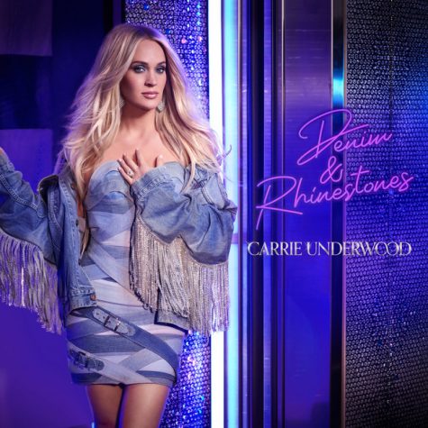 Carrie Underwood posing for her new album. This is Underwoods ninth studio album. (https://www.carrieunderwoodofficial.com/denimandrhinestonesexperience/)