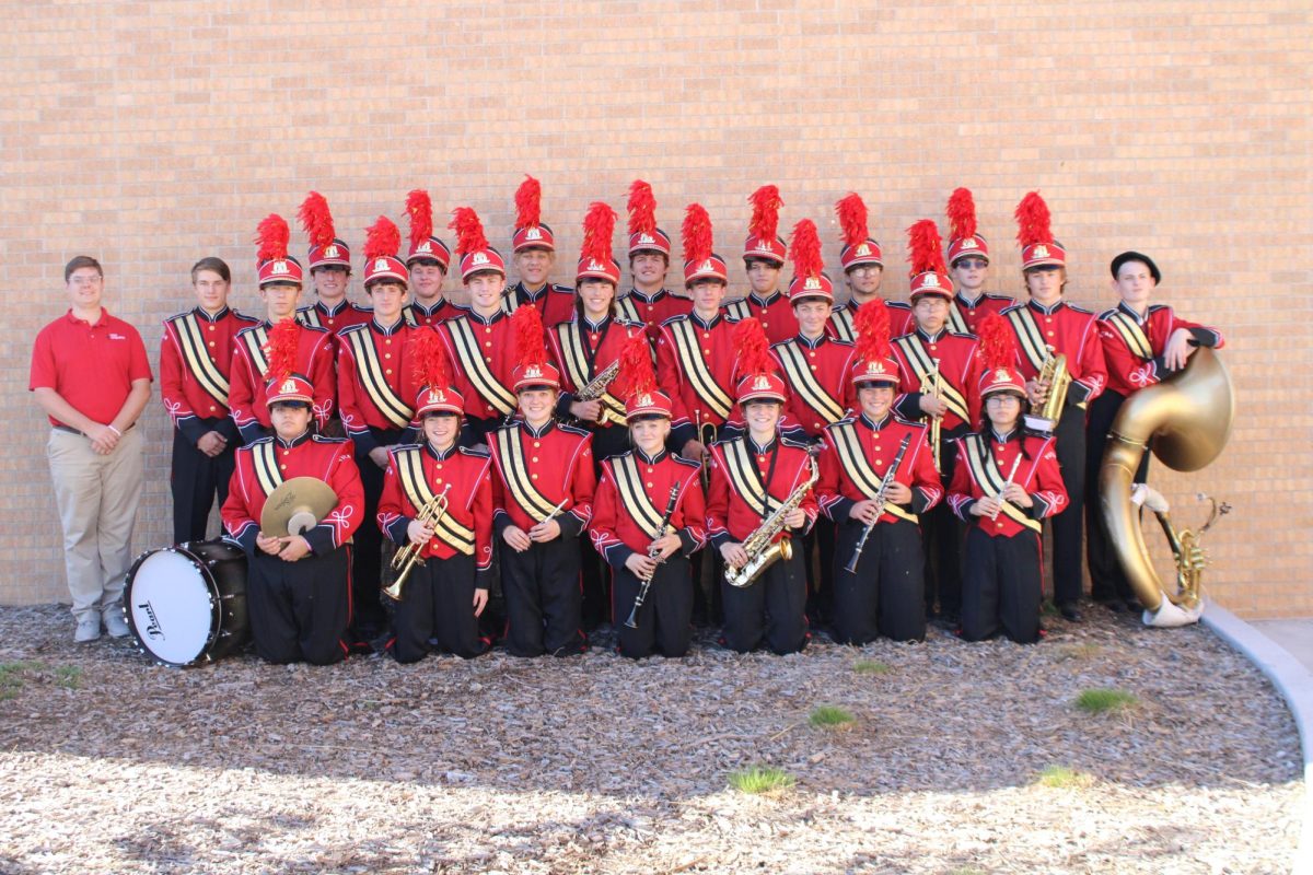 Members of the Yutan marching band pose for a picture after the state competition. In the front row from left to right are Cecilia Mayne-Hernandez, Jenna Benjamin, Mylee Tichota, Nicole Wacker, Allison Kirchmann, Amalea Vaughn-Lantzer and Brooklyn Bussing. In the second row from left to right are Tyler Keiser, Carson Jurey, Joey Benjamin, Otto Henkel, Maddox Wentworth, Carson Hollst, Madalynn Bussing, Tannen Honke and Hudson Brand. In the third row from left to right are Hunter Holoubek, Jason Neukirch, Connor North, Nolan Gayer, Peyton Reed, Derek Wacker, Caden Erftmier, Lucas Bussing and Gage Kolc.