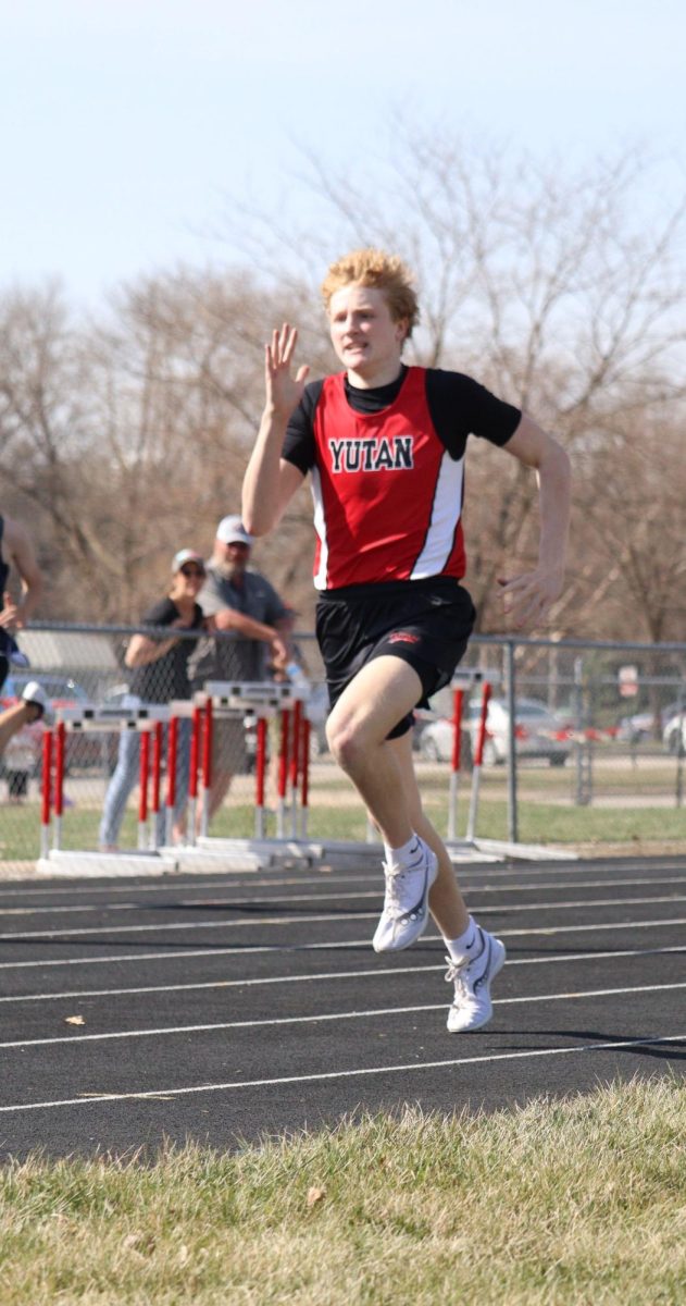 Junior AJ Arensberg competes at a 2023 track meet. Arensberg qualified in the 800-meter dash at last years state track meet.