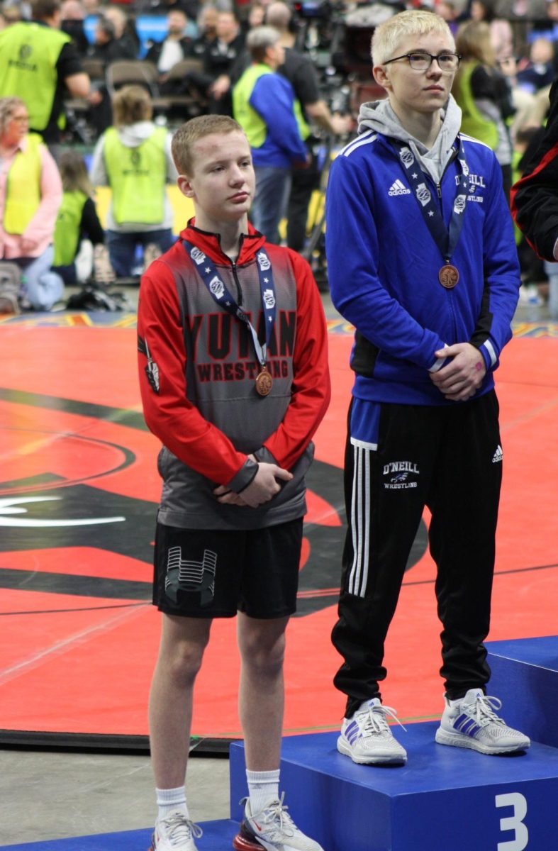 In his first year at State freshman Eli Kult earned himself a spot on the podium. Kult went 3-2 receiving a fifth place medal. 