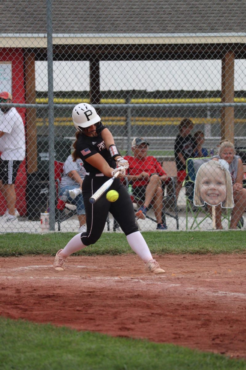 Sophomore Jancye Long swings at the ball during the sub-district game against Fairbury. Long's batting average was .333.  