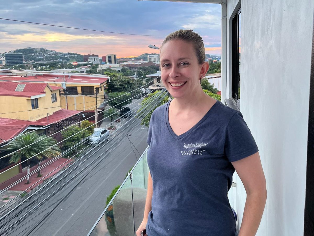 Widmer poses for a picture with the Costa Rica landscape in the background. She enjoyed admiring her surroundings whenever she could.