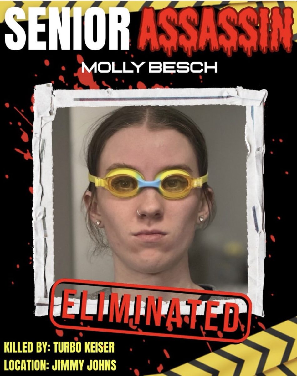 On the Yutan Senior Assassin Instagram page, senior Molly Besch's elimination graphic is posted. The seniors used this page to post their elimination videos and keep everyone updated on Mar. 15.